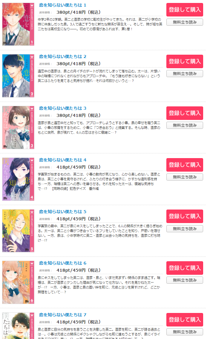 恋を知らない僕たちは 全巻無料で読める アプリや漫画バンクの代わりに ホンシェルジュ