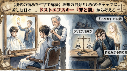 【現代の悩みを哲学で解決】理想の自分と現実のギャップに苦しむ日々…。ドストエフスキー『罪と罰』から考える画像