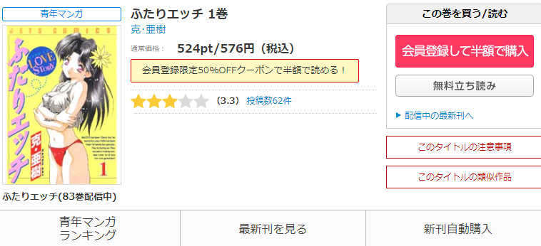 ふたりエッチ 全巻無料で漫画を読めるか調査 スマホアプリでも ホンシェルジュ