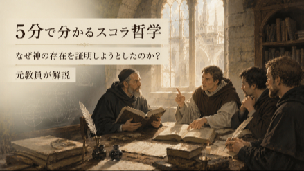 ５分で分かるスコラ哲学｜なぜ神の存在を証明しようとしたのか？｜元教員が解説画像