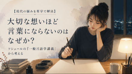 【現代の悩みを哲学で解決】大切な想いほど言葉にならないのはなぜか？ ソシュールの『一般言語学講義』から考える画像